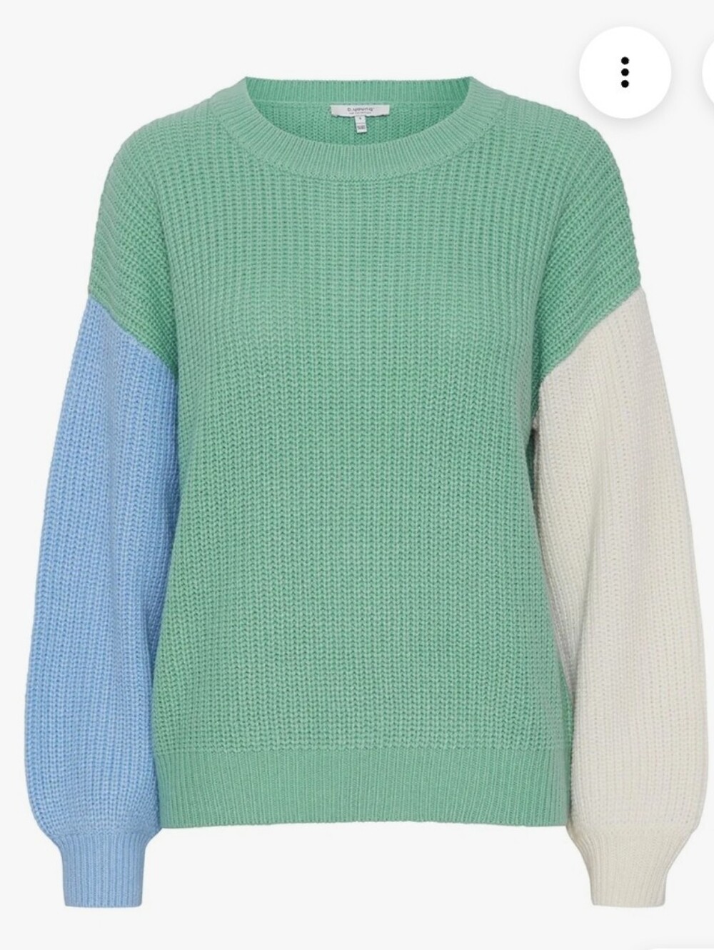 NWT b.young ByOtinka Colormix Jumper Colorblock Knit Sweater Green L